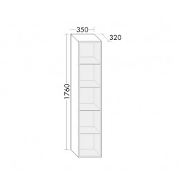 Шкаф-пенал, Burg, Yumo, шгв 350*320*1760, петли-справа, цвет-серый высокий блеск (Grey high gloss)