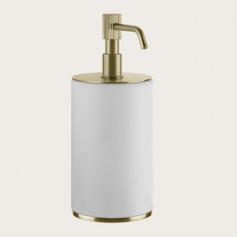 Дозатор для жидкого мыла, Gessi, VENTI20, шгв 75*97*199, цвет дозатора-Brushed Brass PVD/белый