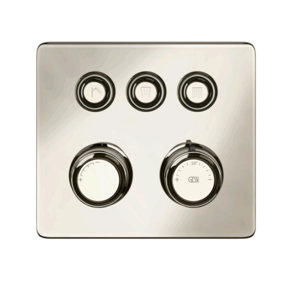 Смеситель для душа, Gessi, Hi-Fi Eclectic, на 3 потребителя, цвет-Nickel PVD