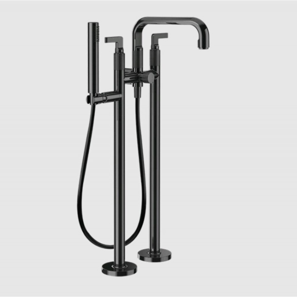 Смеситель для ванны и душа, Gessi, Inciso, цвет-Black Metal PVD
