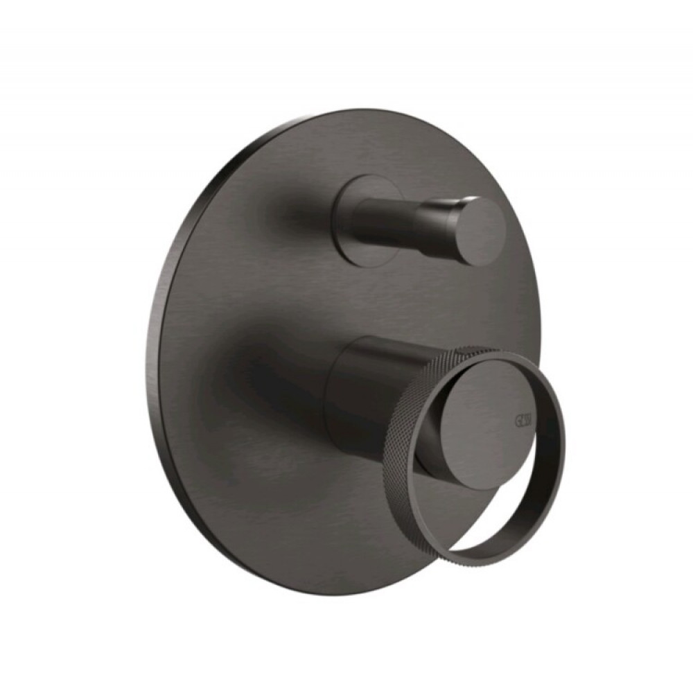 Смеситель для душа, Gessi, Anello, на 2 потребителя, цвет-Black Metal Brushed PVD