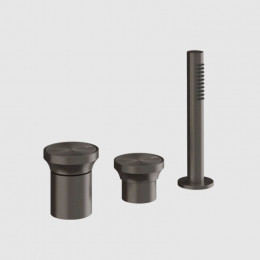 Смеситель для ванны и душа, Gessi, Origini, на 2 потребителя, цвет-Black Metal Brushed PVD (старый арт. 66043/707)