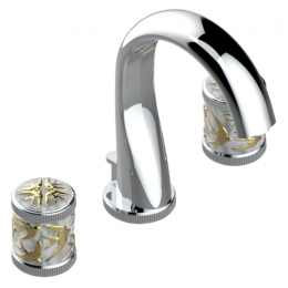 Смеситель для ванны и душа, THG, Hirondelles Gold stamped, цвет-никель