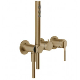 Смеситель для душа, Gessi, Ingranaggio, на 2 потребителя, цвет-Warm Bronze Brushed PVD