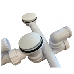 Слив-перелив, Knief, вид-для ванны системы click-clack, белый матовый