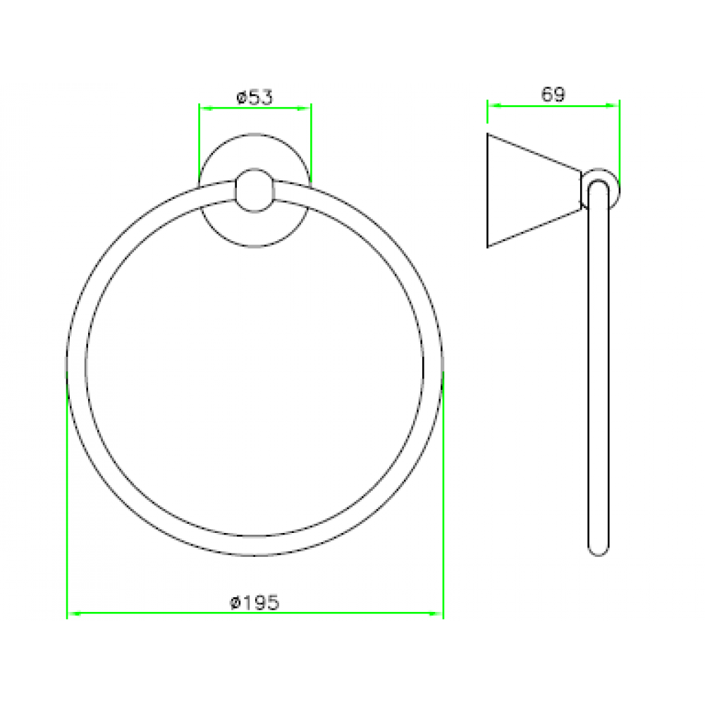 Полотенцедержатель, Nicolazzi, шг 195*69, цвет-Polished Nickel