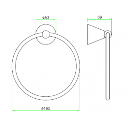 Полотенцедержатель, Nicolazzi, шг 195*69, цвет-Polished Nickel