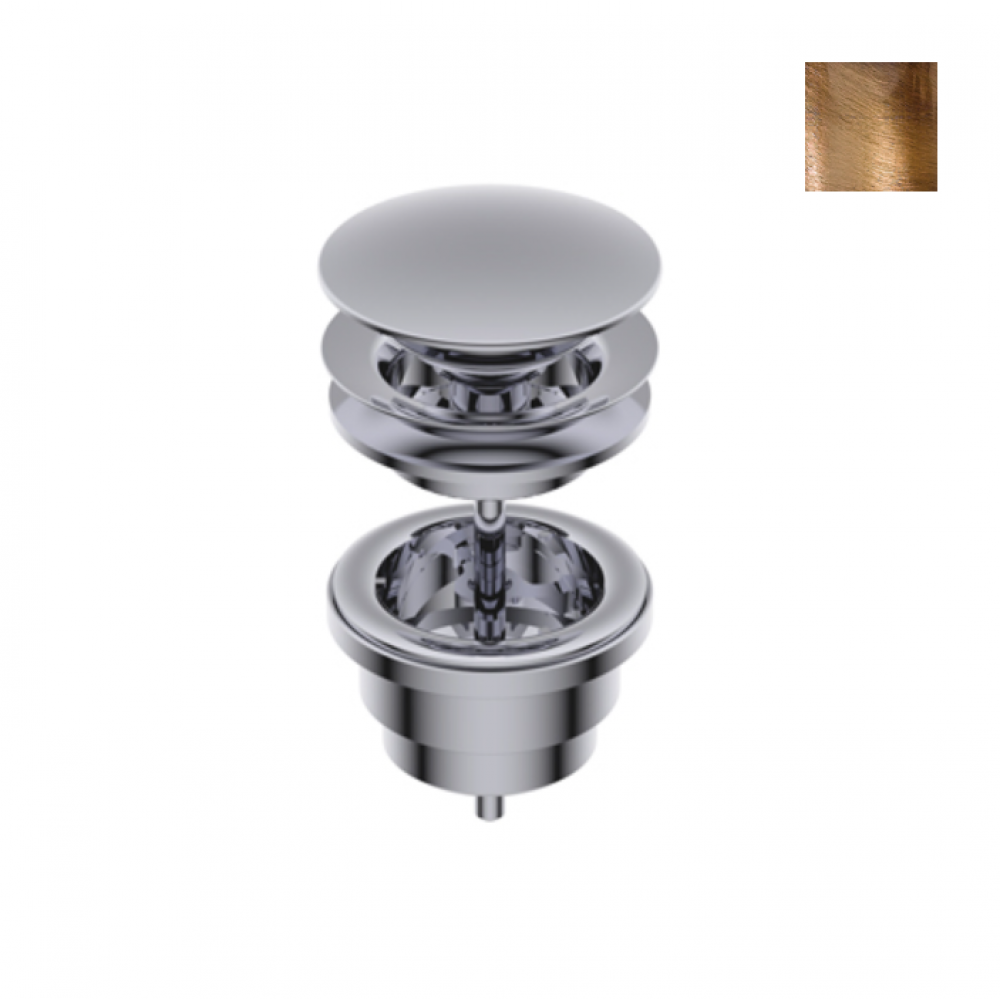 Донный клапан, Ritmonio, для раковин, 1 1/4", цвет-Brushed bronze
