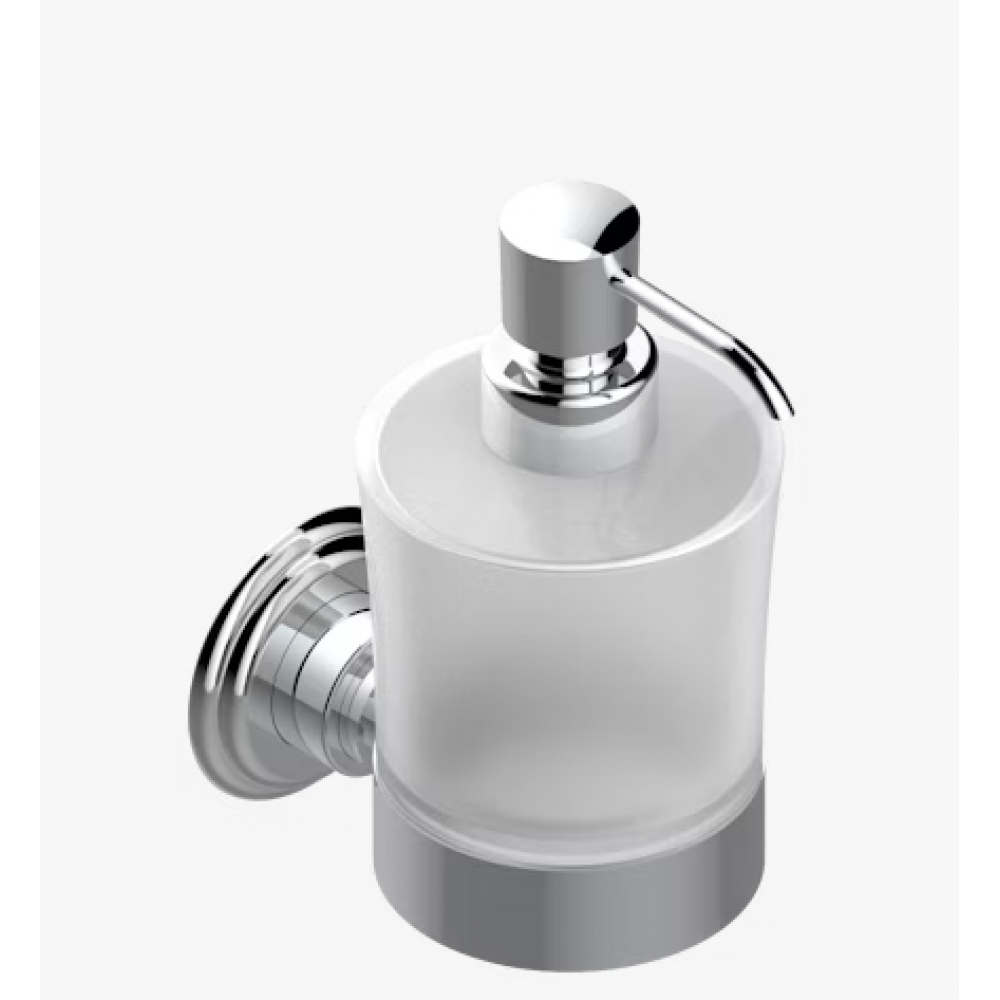 Дозатор для жидкого мыла, THG, Jaipur Satin crystal, шгв 73*126*165, цвет дозатора-никель