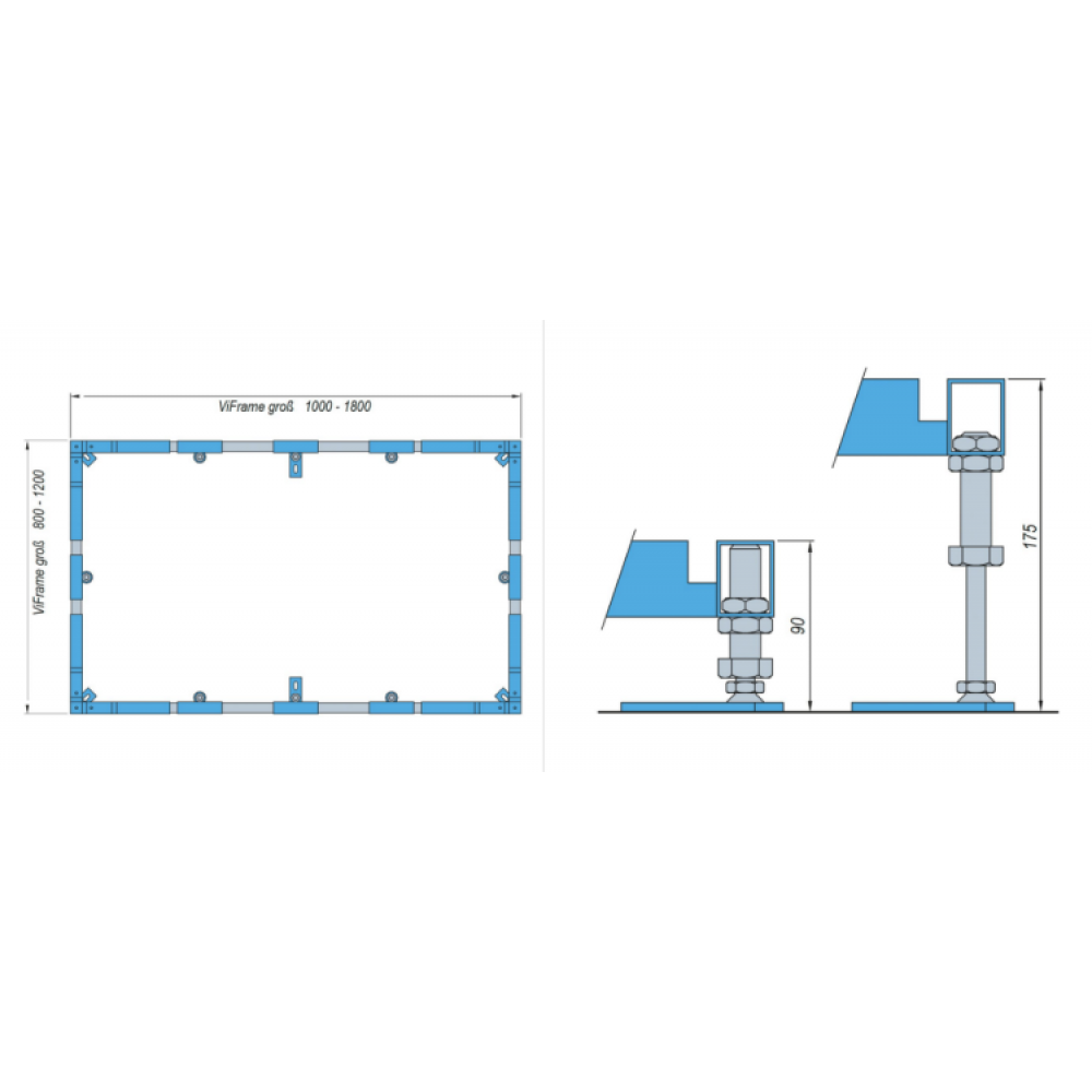 Монтажная рама, Villeroy&Boch, ViFrame, для душевых поддонов большего размера, без центральной ножки
