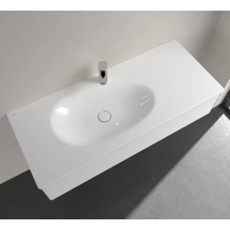 Раковина, Villeroy&Boch, Antao, шгв 1200*500*90, отверстия для смесителя-1, CeramicPlus, цвет-камень белый (Stone White)