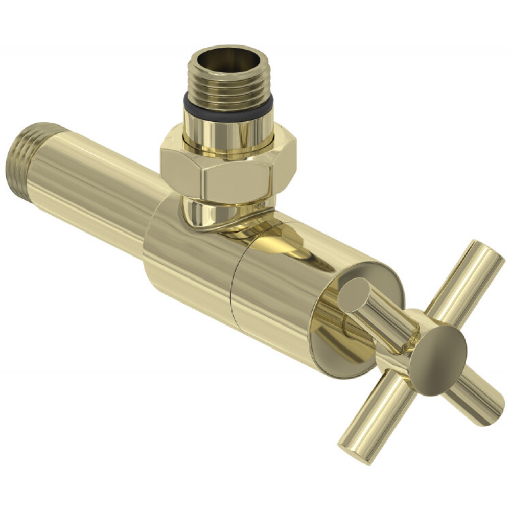 Вентиль, Сунержа, G 1/2" НР х G 1/2" НР, угловой, крест, цвет-шампань