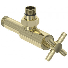 Вентиль, Сунержа, G 1/2" НР х G 1/2" НР, угловой, крест, цвет-шампань