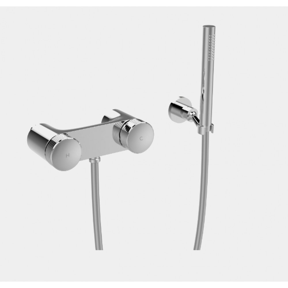 Смеситель для душа, Fima Carlo Frattini, Texture Collection, на 2 потребителя, цвет-хром