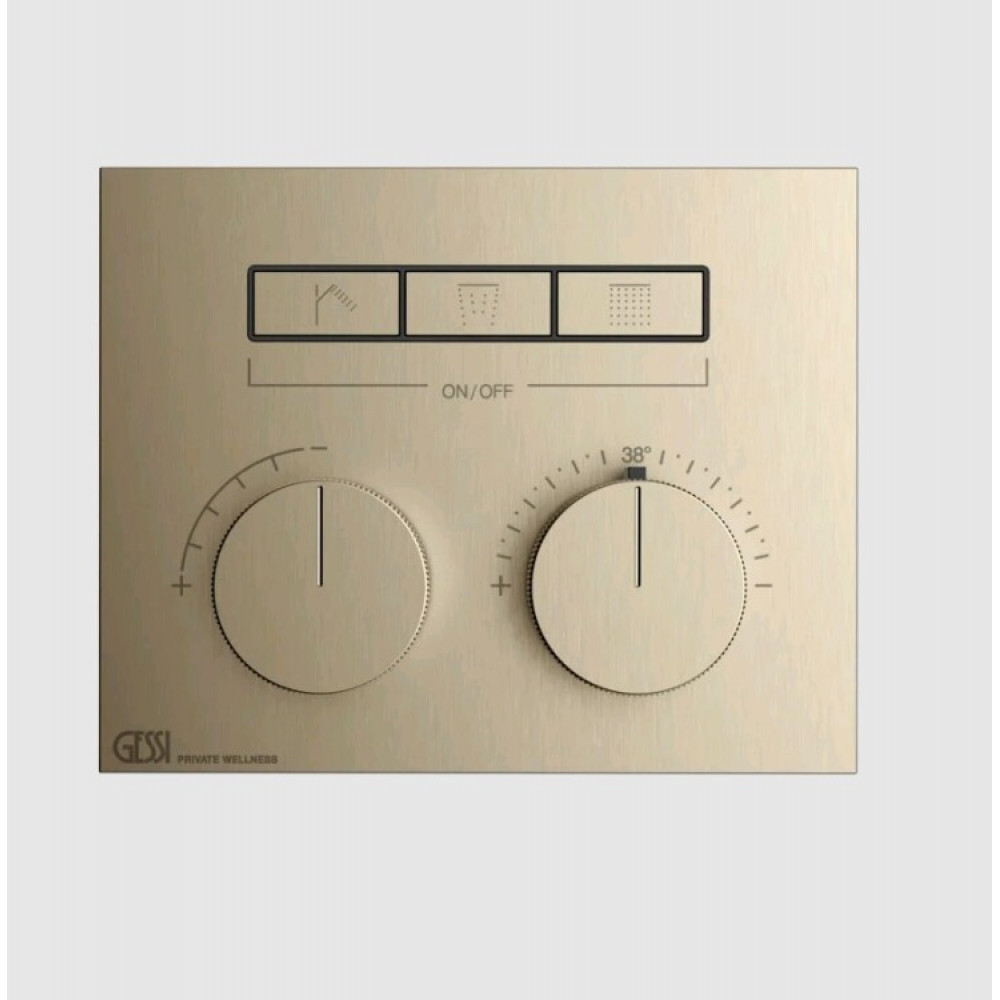 Смеситель для душа, Gessi, HI-FI Compact, на 3 потребителя, цвет-Finox Brushed Nickel