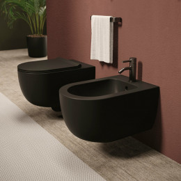 Сиденье для унитаза, Alice, Unica/Form, шгв 353*430*20, цвет-чёрный матовый