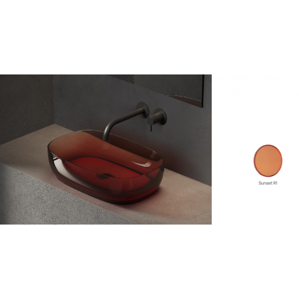 Раковина, DEA Design, Countertop basin, шгв 550*360*140, отверстия для смесителя-отсутствуют, цвет-Sunset