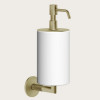 Дозатор для жидкого мыла, Gessi, Anello, шгв 75*128*243, цвет дозатора-Brushed Brass PVD/белый