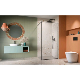 Душевая перегородка, Radaway, Modo F II, шв 900*2000, черный, цвет стекла-прозрачный, Easy Clean