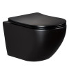 Унитаз, Splendy, Light, Tornado, подвесной, шгв 365*525*345, с сиденьем, цвет-черный матовый/черный глянцевый