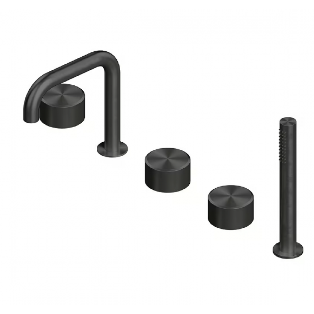 Смеситель для ванны и душа, Quadro design, Stereo, цвет-золото черное (Black gold)