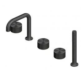 Смеситель для ванны и душа, Quadro design, Stereo, цвет-золото черное (Black gold)