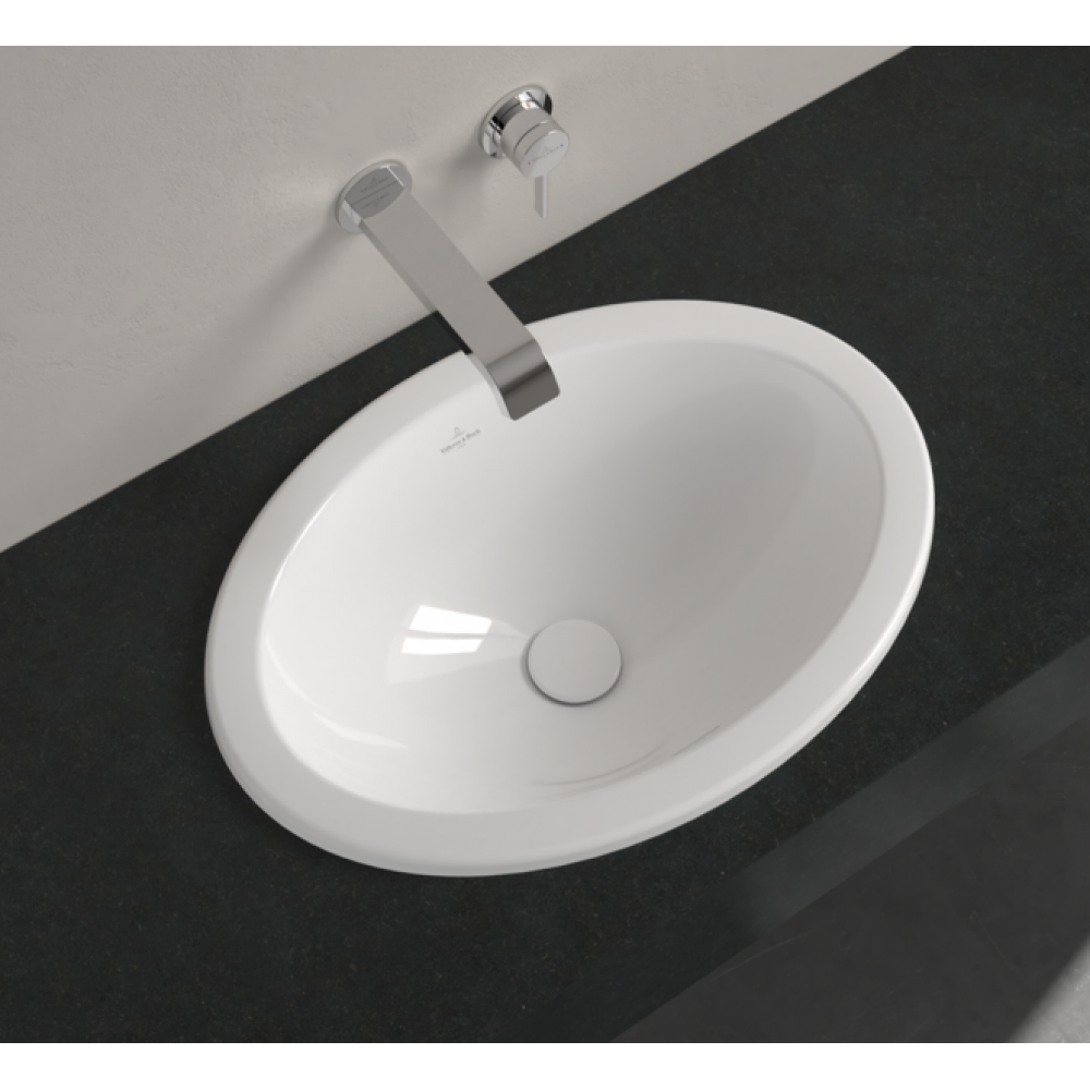 Раковина, Villeroy&Boch, Loop&Friends, шгв 570*410*205, отверстия для смесителя-отсутствуют, CeramicPlus, цвет-альпийский белый