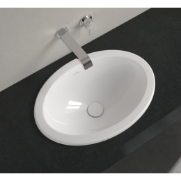 Раковина, Villeroy&Boch, Loop&Friends, шгв 570*410*205, отверстия для смесителя-отсутствуют, CeramicPlus, цвет-альпийский белый