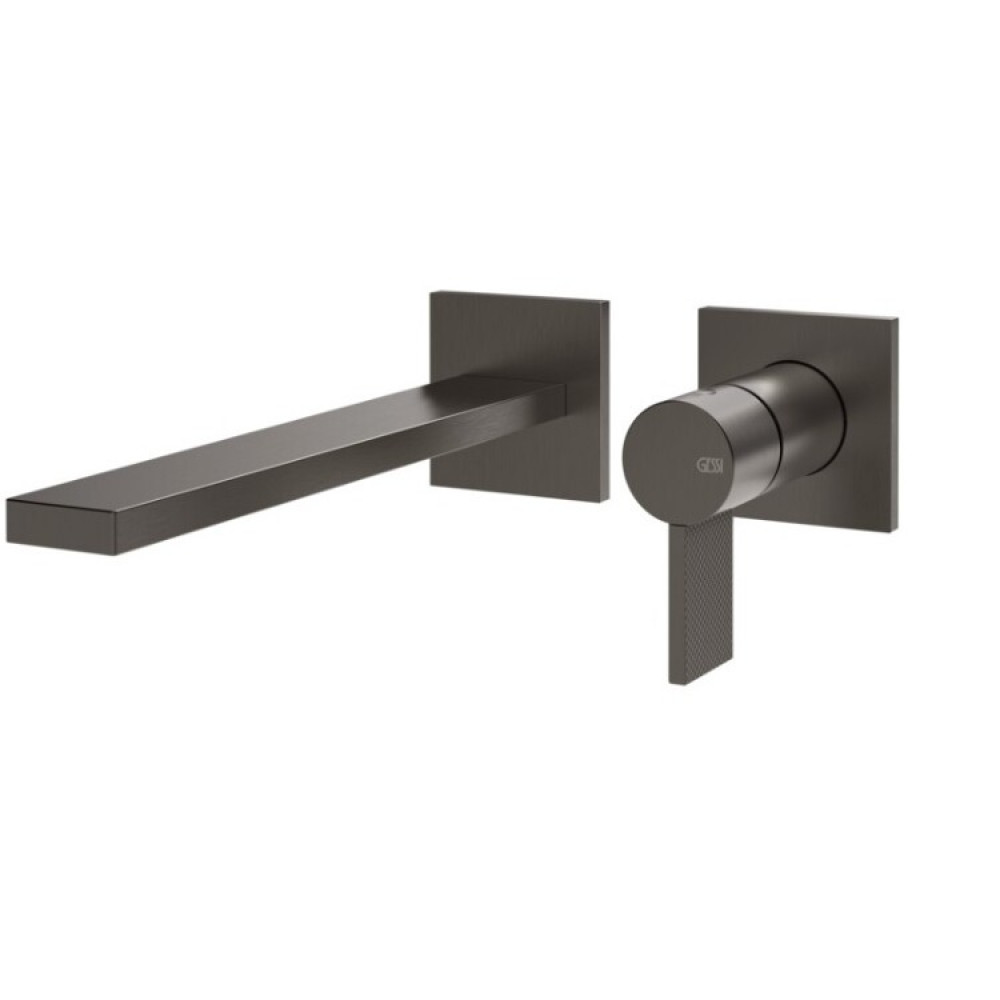 Смеситель для раковины, Gessi, Inverso Diamantato, цвет-Black Metal Brushed PVD