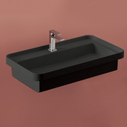 Раковина, Artceram, Fuori scala, шгв 805*455*155, отверстия для смесителя-1, цвет-черный матовый
