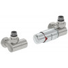 Терморегулятор, Сунержа, 3D, автоматический, G 1/2" НР х G 3/4" НГ, набор, правый, цвет-сталь без покрытия/хром