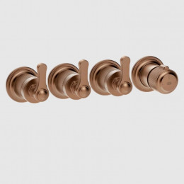 Смеситель для душа, Gessi, VENTI20, на 3 потребителя, цвет-Copper Brushed PVD