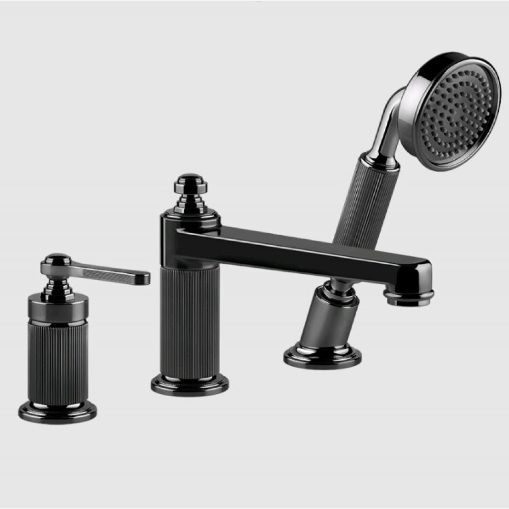 Смеситель для ванны и душа, Gessi, VENTI20, цвет-Black Metal PVD