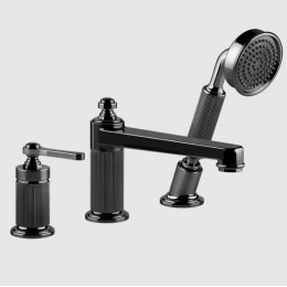 Смеситель для ванны и душа, Gessi, VENTI20, цвет-Black Metal PVD