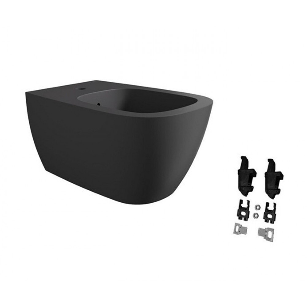 Биде, Alice, Wunder, подвесной, шгв 360*530*285, Aliglaze+, с набором для крепления, цвет-черный матовый