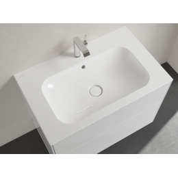 Раковина, Villeroy&Boch, Finion, шгв 800*500*100, отверстия для смесителя-1, CeramicPlus, цвет-камень белый