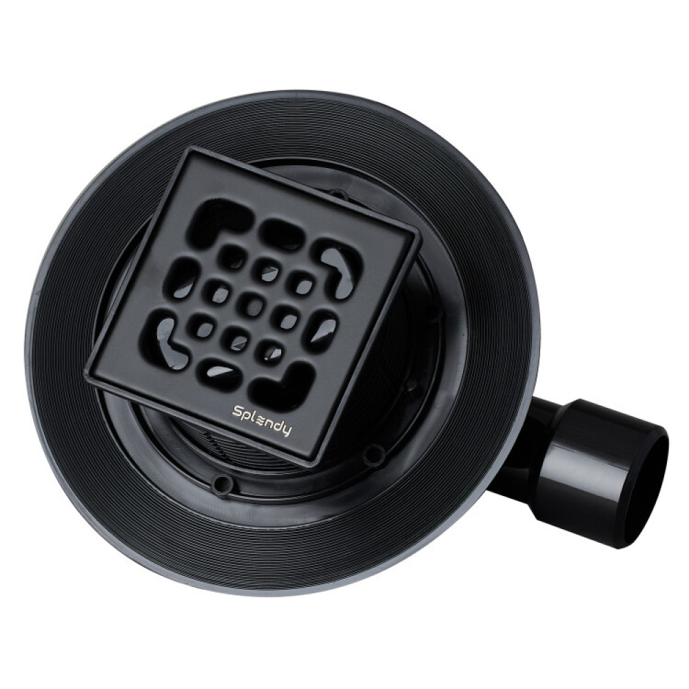 Трап, Splendy, Faith, горизонтальный, DN-50, цвет решетки-черный матовый