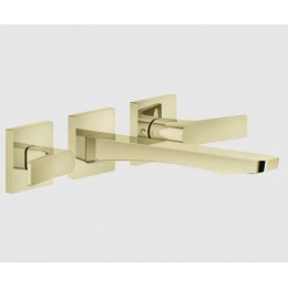 Смеситель для раковины, Gessi, Rilievo, цвет-Brass PVD