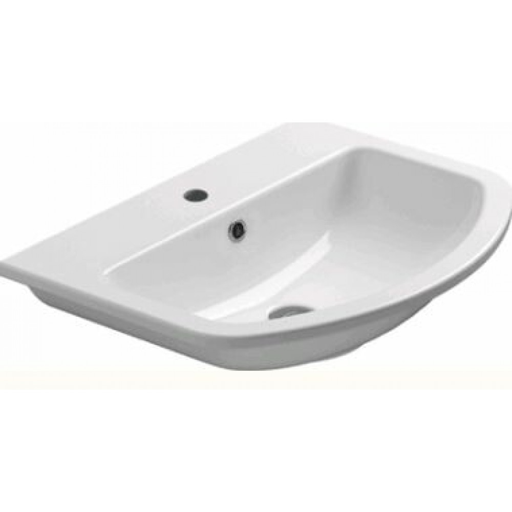 Раковина, GSI, City, шгв 640*480*185, цвет-белый глянцевый