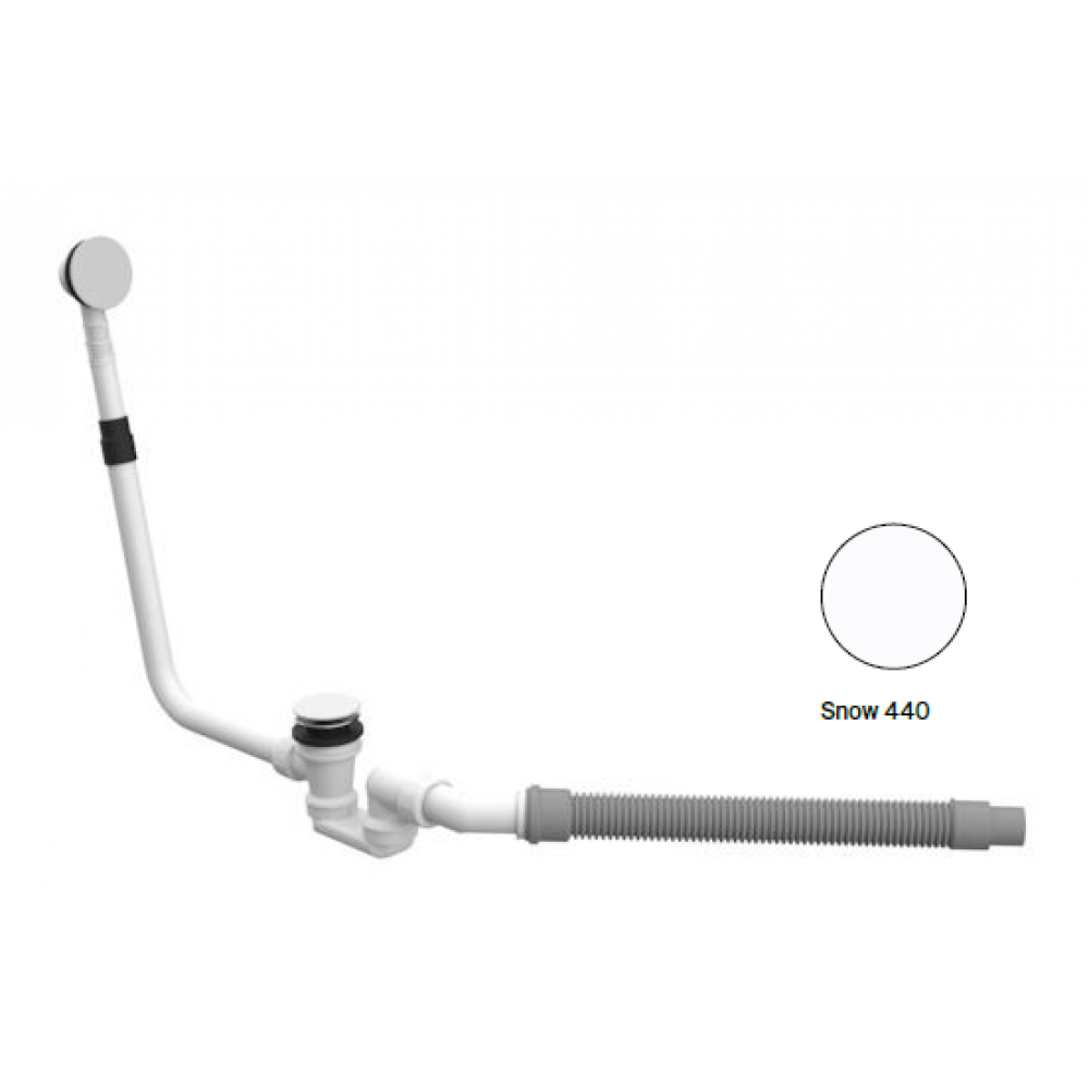 Слив-перелив, Bette, BetteMono Silhouette, для ванны, автоматический (Click-clack), цвет-Snow