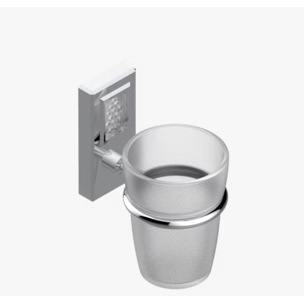 Стакан, THG, Metropolis Clear crystal with lever, шг 75*111, цвет-никель