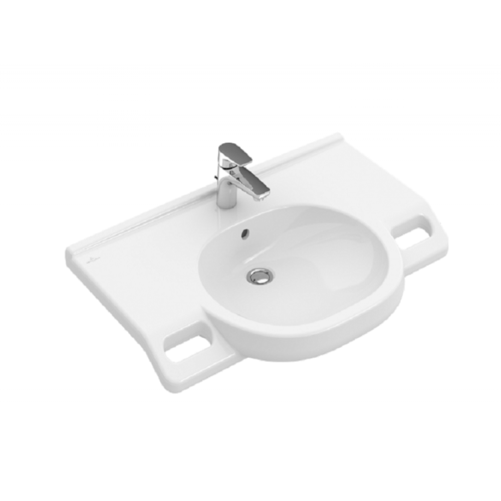 Раковина, Villeroy&Boch, O'Novo Vita, шгв 800*550*190, отверстия для смесителя-1, цвет-альпийский белый