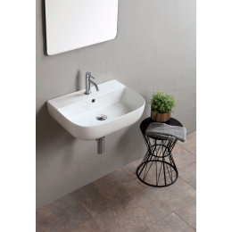 Раковина, Scarabeo, Glam, шгв 550*420*140, отверстия для смесителя-1, цвет-Lime matt