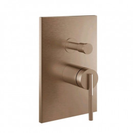 Смеситель для душа, Gessi, Ingranaggio, на 2 потребителя, цвет-Copper Brushed PVD