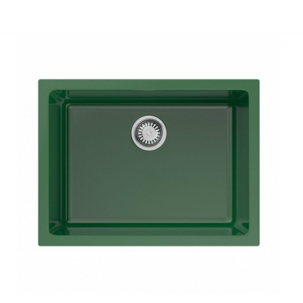 Мойка, Omoikiri, Okinoshima, шгв 610*460*255, отверстия для смесителя-отсутствуют, цвет-Royal Green matt