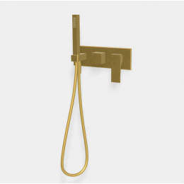 Смеситель для душа, Fima Carlo Frattini, Zeta, на 2 потребителя, цвет-золото брашированное