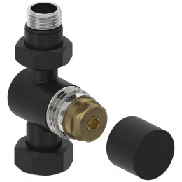Вентиль, Сунержа, G 1/2" НР х G 3/4" НГ, прямой, под шестигранник, цвет-чёрный матовый