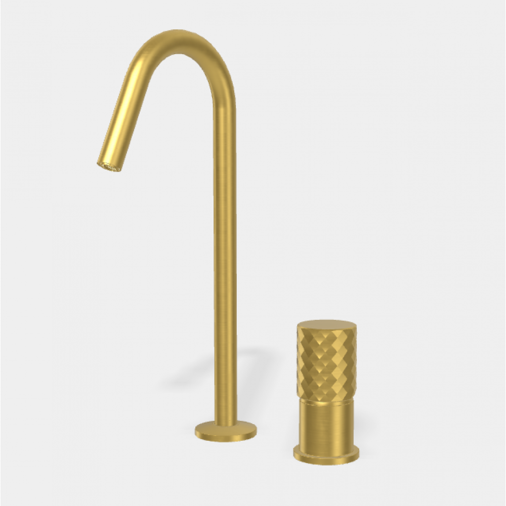 Смеситель для раковины, Fima Carlo Frattini, Spillo Tech, X COLLECTION, цвет-золото брашированное