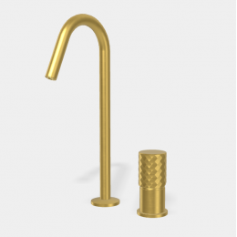 Смеситель для раковины, Fima Carlo Frattini, Spillo Tech, X COLLECTION, цвет-золото брашированное