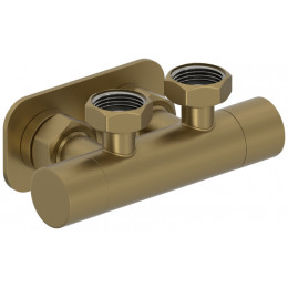 Вентиль, Сунержа, EU50, 2 х НГ G 3/4" / 2 х НГ G 3/4", угловой, скрытый, цвет-золотой шёлк